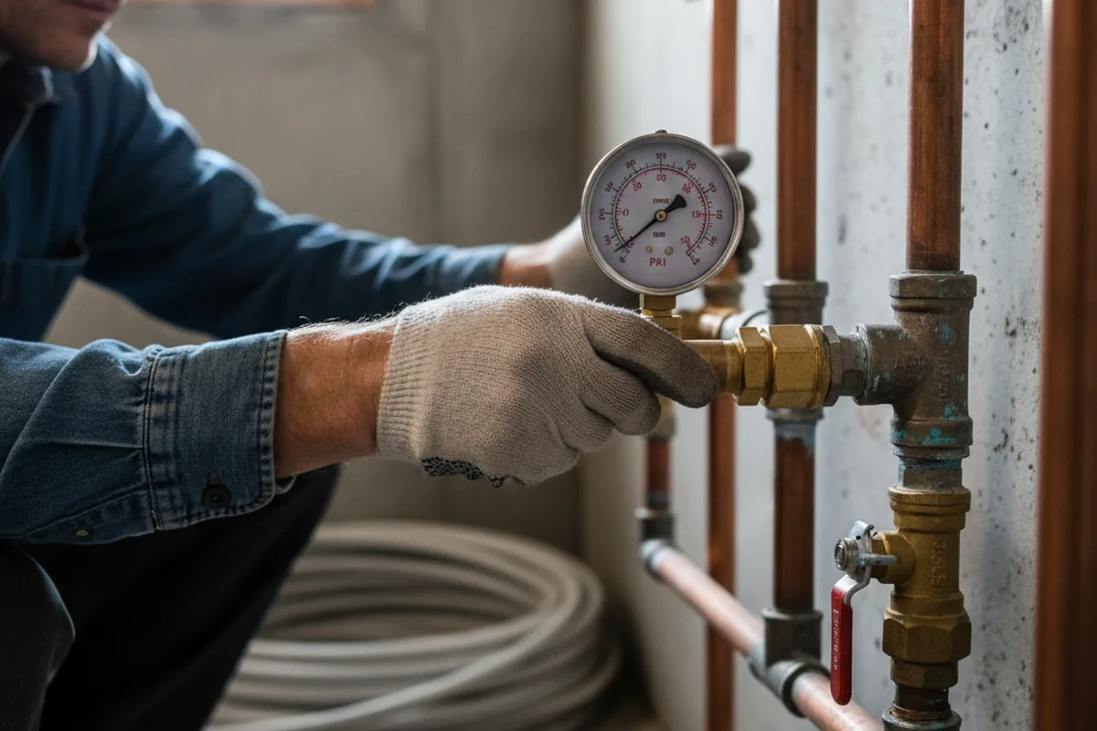 Pressure testing a repaired line during Water Line Repair in Sandpoint